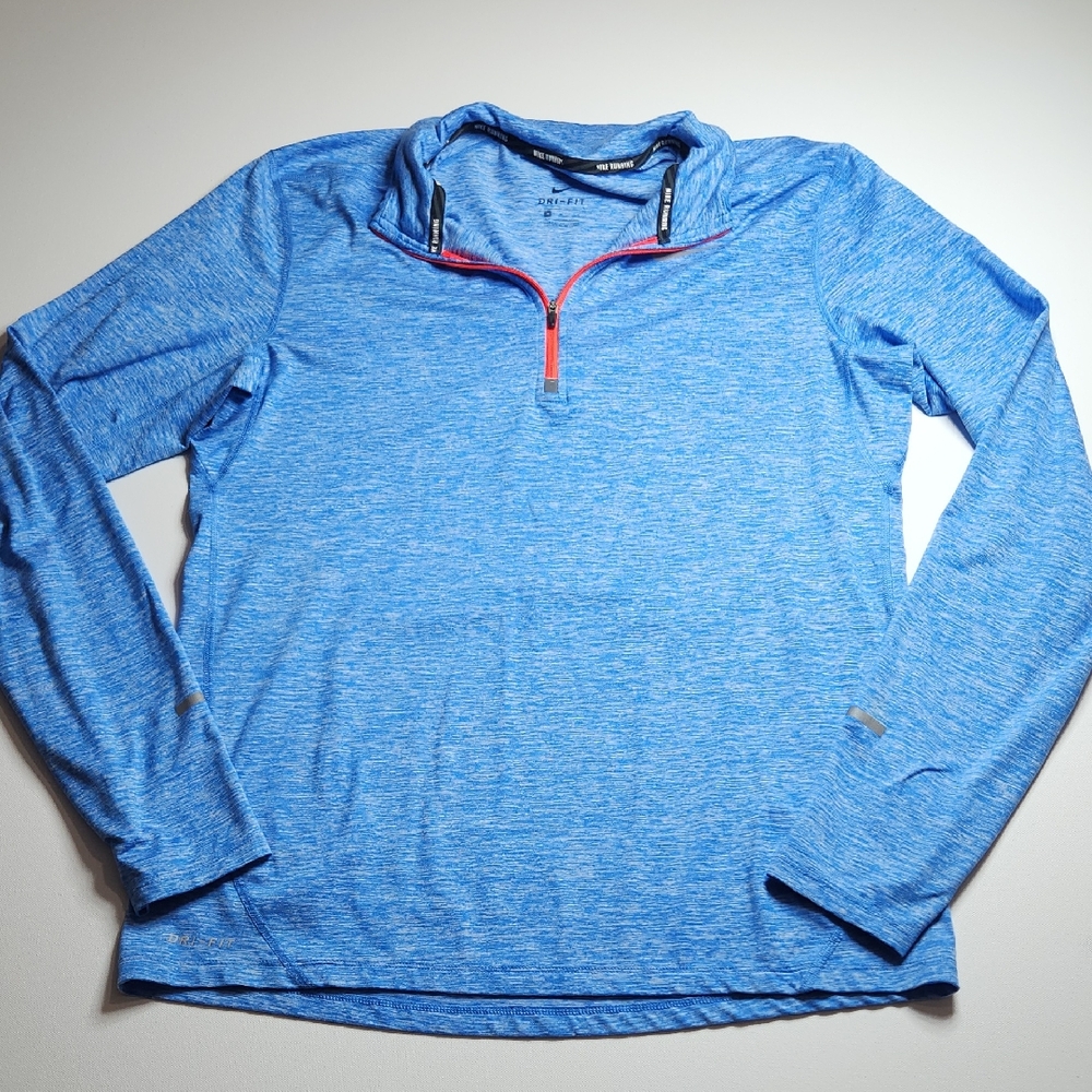 Nike Dri-FIT Running 1/4 Zip Pullover | Men’s M | Blue | Reflective | EUC